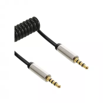 InLine schlank Audio Spiralkabel 3,5 mm Stecker / Stecker 4-polig Stereo 2 m