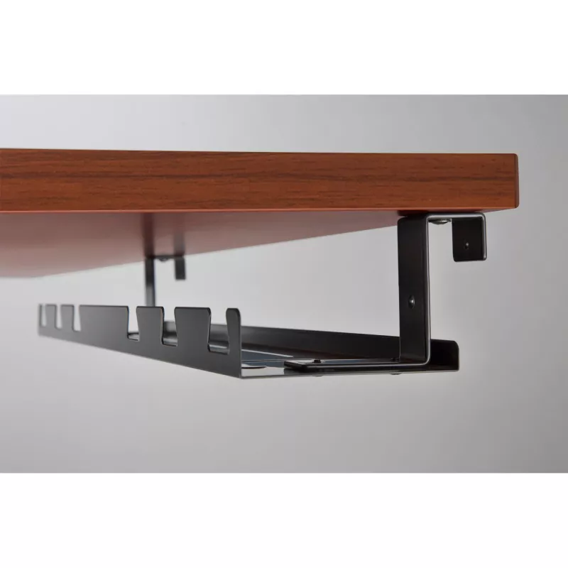 Kabelwanne/-ablage für Untertischmontage InLine 131×590×74 mm, schwarz