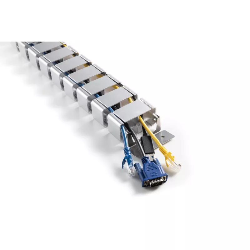 Kabelkanal InLine für höhenverstellbare Tische, 4 Kammern, grau, 68×36×42 mm