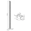 Kabelkanal InLine für höhenverstellbare Tische, 4 Kammern, grau, 68×36×42 mm