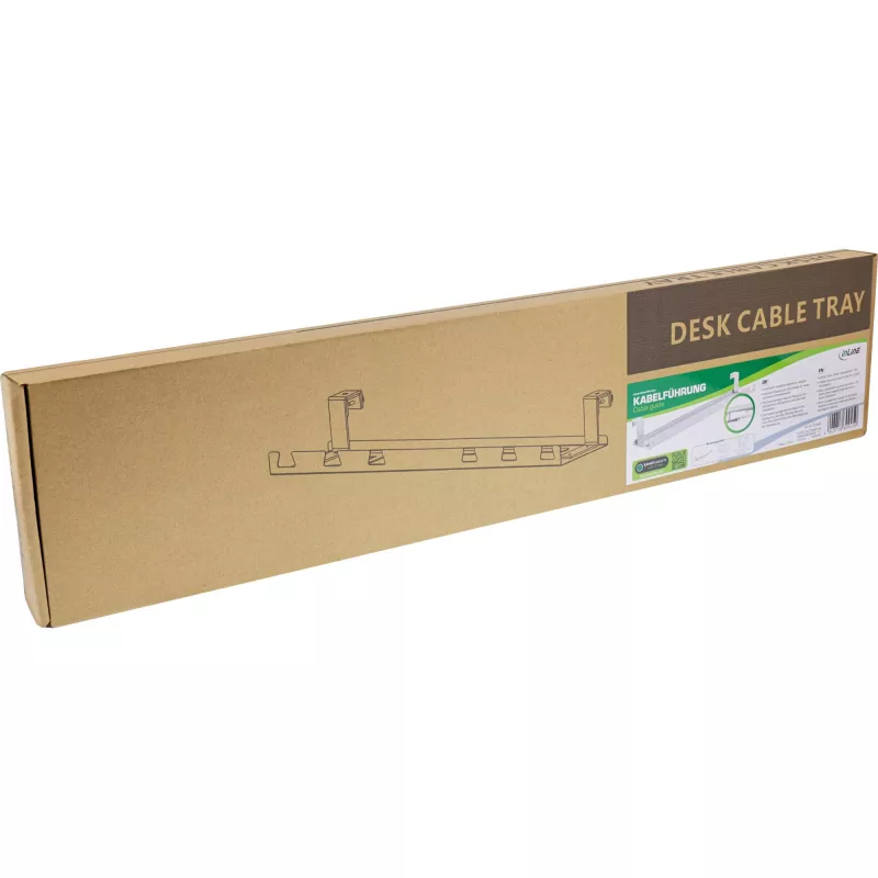 Kabelkanal/Ablage für Untertischmontage InLine 131×590×74 mm, weiß
