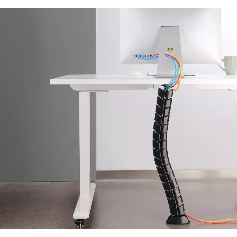 InLine Kabelschlauch flexibel, vertikal für Tische, 2 Kammern, 0,80 m schwarz