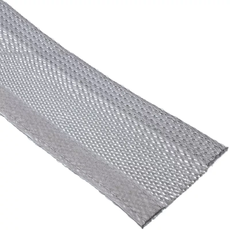 InLine Kabelkanal, Textilschlauch mit Klettverschluss, 1 m x 25 mm grau