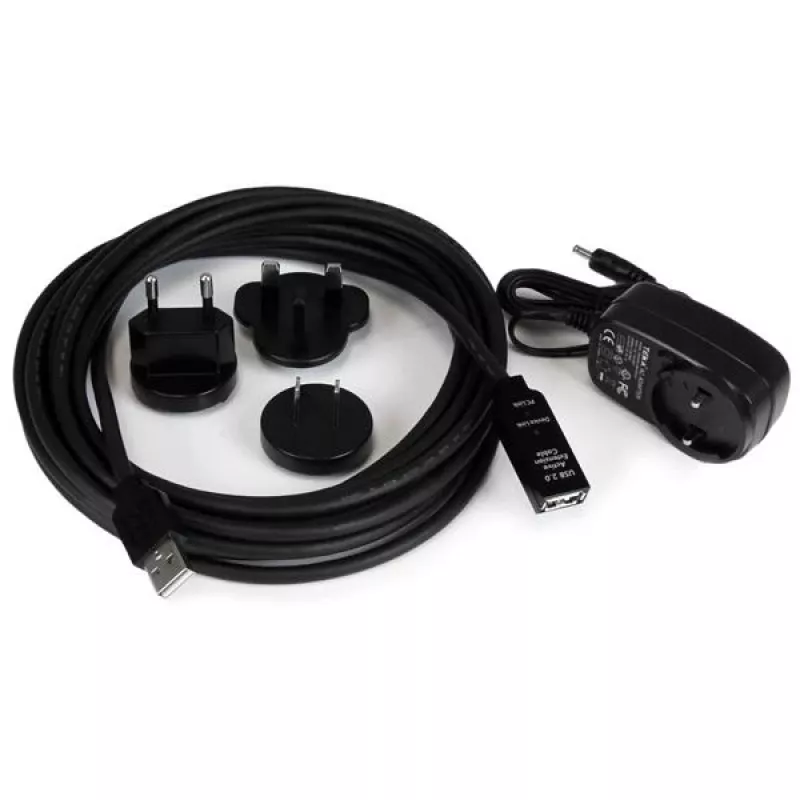 StarTech.com 5m USB 2.0 Aktives Verlängerungskabel - M/F, 5 m, USB A, USB A, USB 2.0, Stecker/Buchse, Schwarz