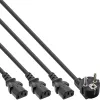InLine Y-Kabel 1x CEE 7/7 abgewinkelt / 3x 3-polig IEC C13 Stecker, v3 (2m+1/3/2m)