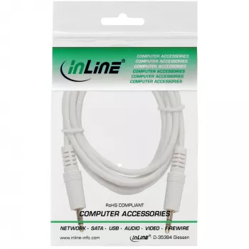 InLine Audiokabel 3,5 mm Klinkenstecker / Klinkenstecker weiß/gold 3 m