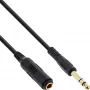 InLine Kopfhörer-Verlängerungskabel 6,3mm Stereo Stecker/Buchse, vergoldet, schwarz, 2m