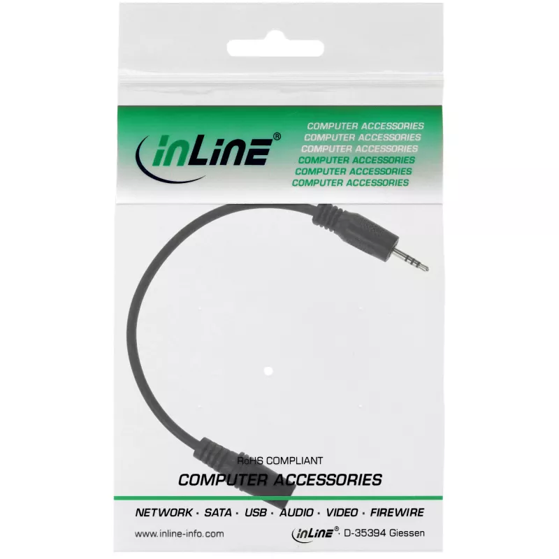 InLine Audio-Adapterkabel 4-polig 2,5mm Stecker / 4-polig 3,5mm Buchse 3m