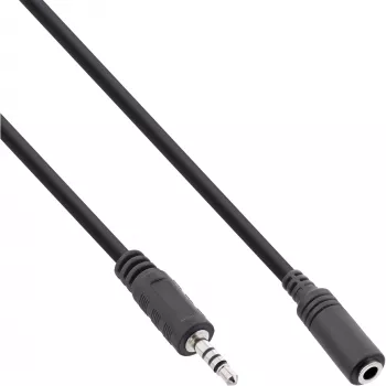 InLine Audio-Adapterkabel 4-polig 2,5 mm Stecker / 4-polig 3,5 mm Buchse 1 m