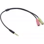 InLine Audio Headset-Adapterkabel 3,5 mm Stecker 4-polig / 2x 3,5 mm, schwarz, 1 m