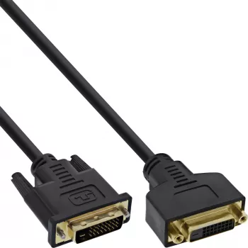 DVI-D-Kabel Premium 24+1 Stecker auf Buchse Dual Link vergoldet 3m InLine 17763P
