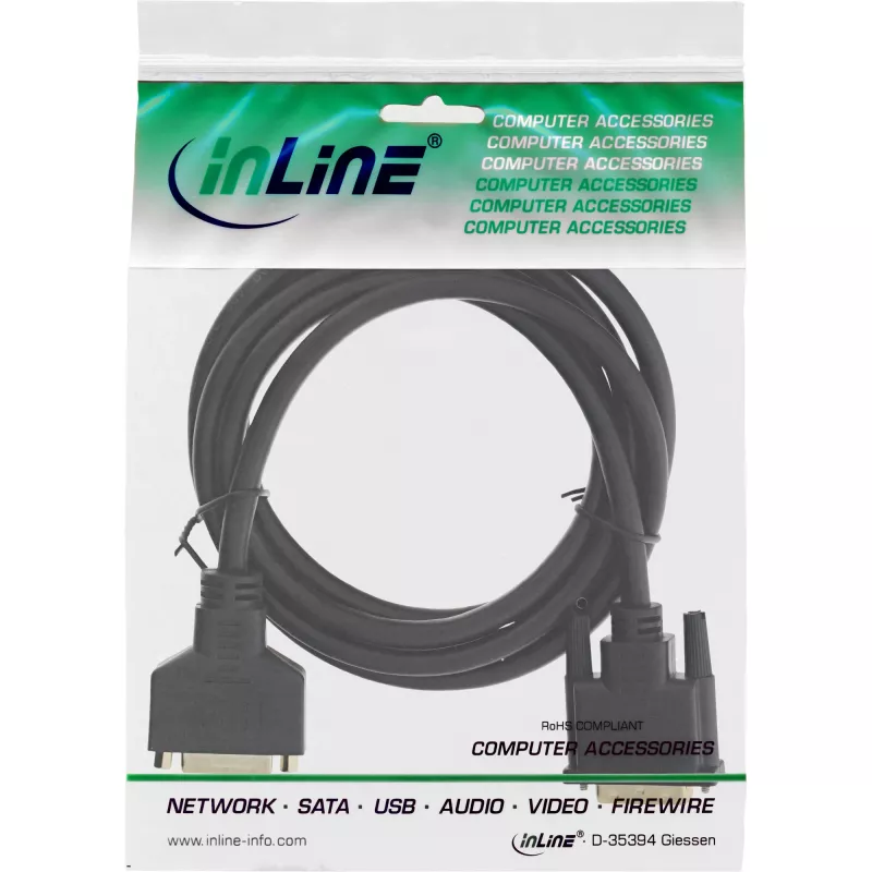 DVI-D-Kabel Premium 24+1 Stecker auf Buchse Dual Link vergoldet 3m InLine 17763P