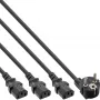 Y-Stromkabel 1x CEE 7/7 / 3x 3-polig IEC C13 Stecker InLine 16653B schwarz 1,8 m