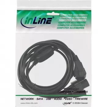 Y-Stromkabel 1x CEE 7/7 / 3x 3-polig IEC C13 Stecker InLine 16653B schwarz 1,8 m