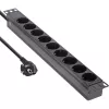 InLine 19 Zoll Steckdosenleiste, 9-fach Schutzkontakt, ohne Schalter, 2 m, schwarz
