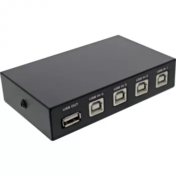 InLine USB 2.0 Switch manuell USB-A Gerät an 4 Computer kabelgebunden