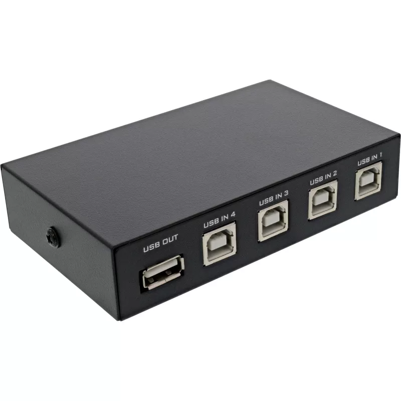 InLine USB 2.0 Switch manuell USB-A Gerät an 4 Computer kabelgebunden