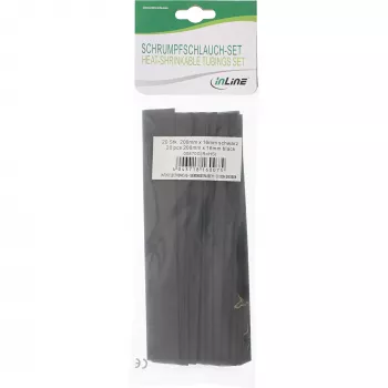 Schrumpfschlauch InLine 200 mm, Durchmesser 16 mm → 8 mm, 20 Stück, schwarz