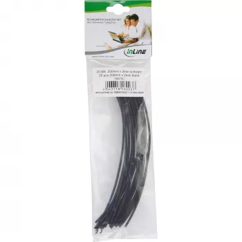 Schrumpfschlauch InLine 200 mm, Schrumpfrate 2 mm → 1 mm, 20 Stück, schwarz
