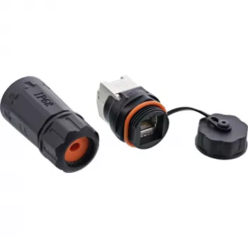 InLine Cat.6A Kupplungsset, wasserdicht IP68, 2x RJ45 F/F, 1:1