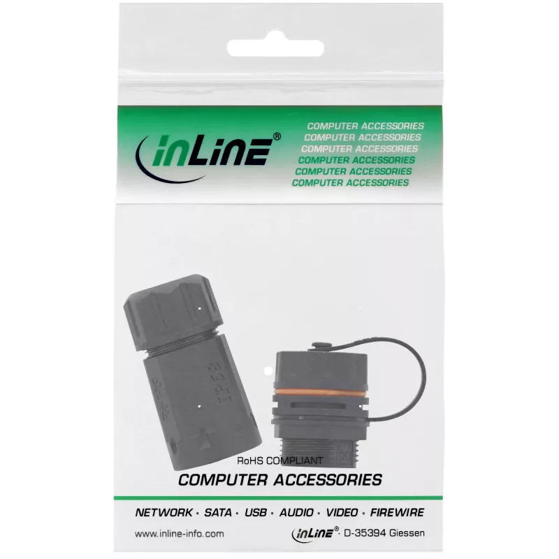 InLine Cat.6A Kupplung, wasserdicht IP68, 2x RJ45 F/F, 1:1