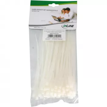 Kabelbinder InLine Marker Ties 200 mm x 4,8 mm, Nylon, 100 Stk., natur