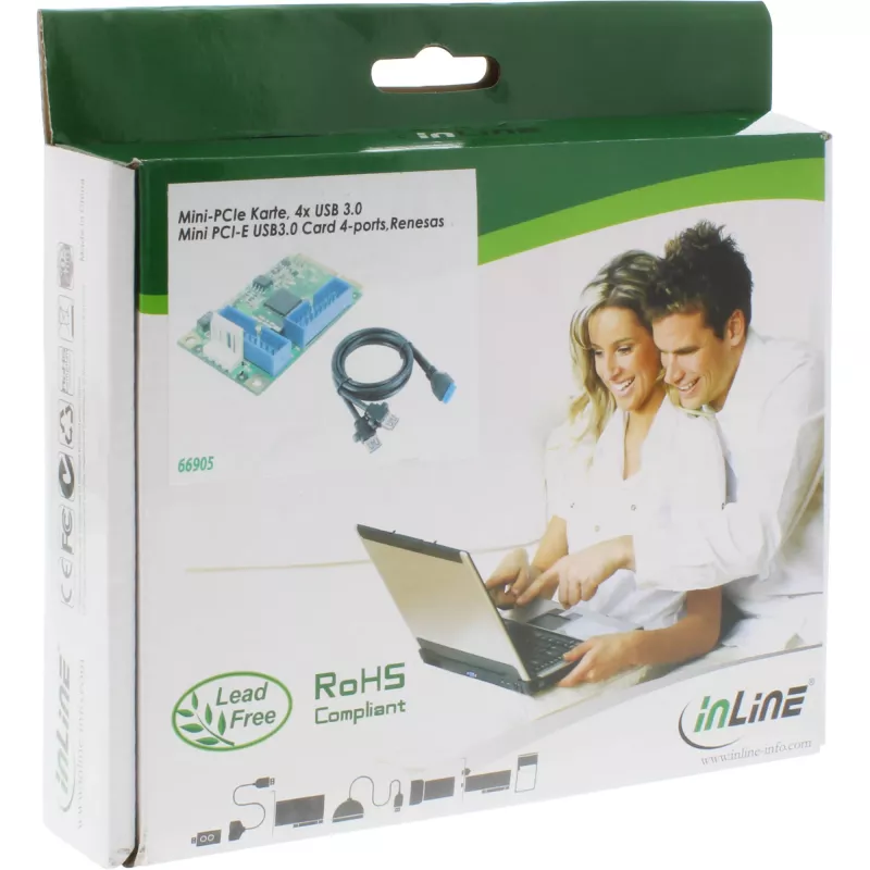 InLine Mini-PCIe-Karte mit 4x USB 3.0