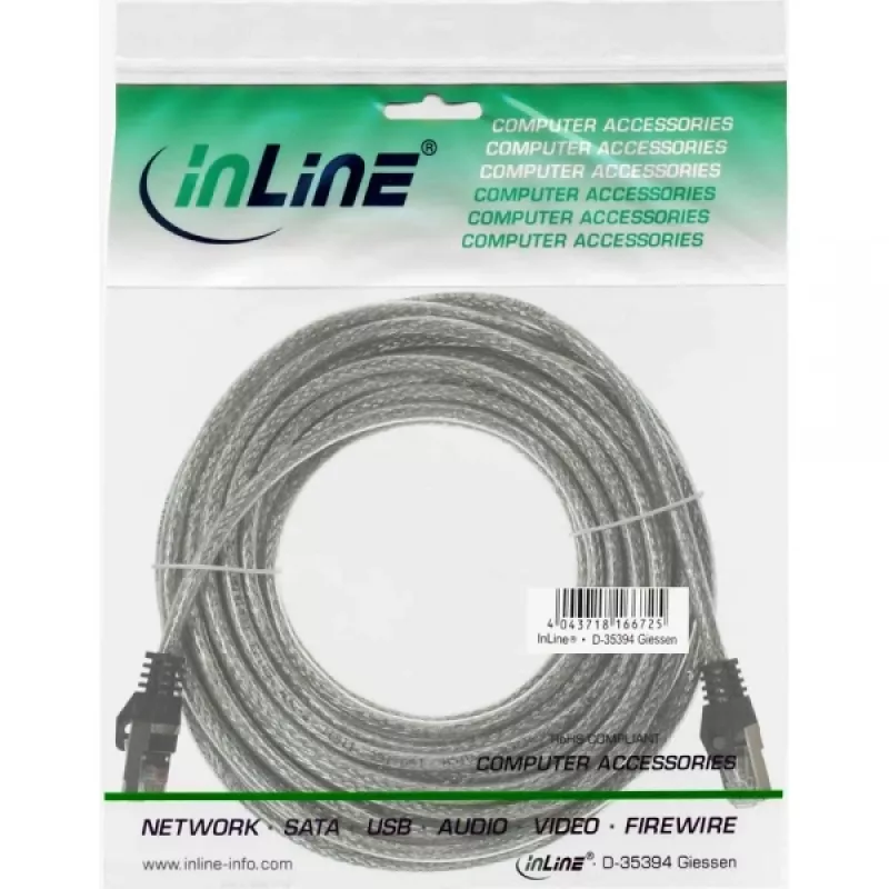 InLine Patchkabel SF/UTP Cat.5e transparent 7,5m