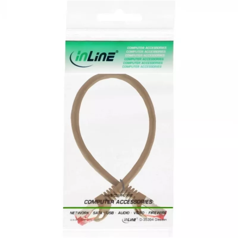 InLine Patchkabel S/FTP PiMF Cat.6 250MHz PVC Kupfer braun 0,25m