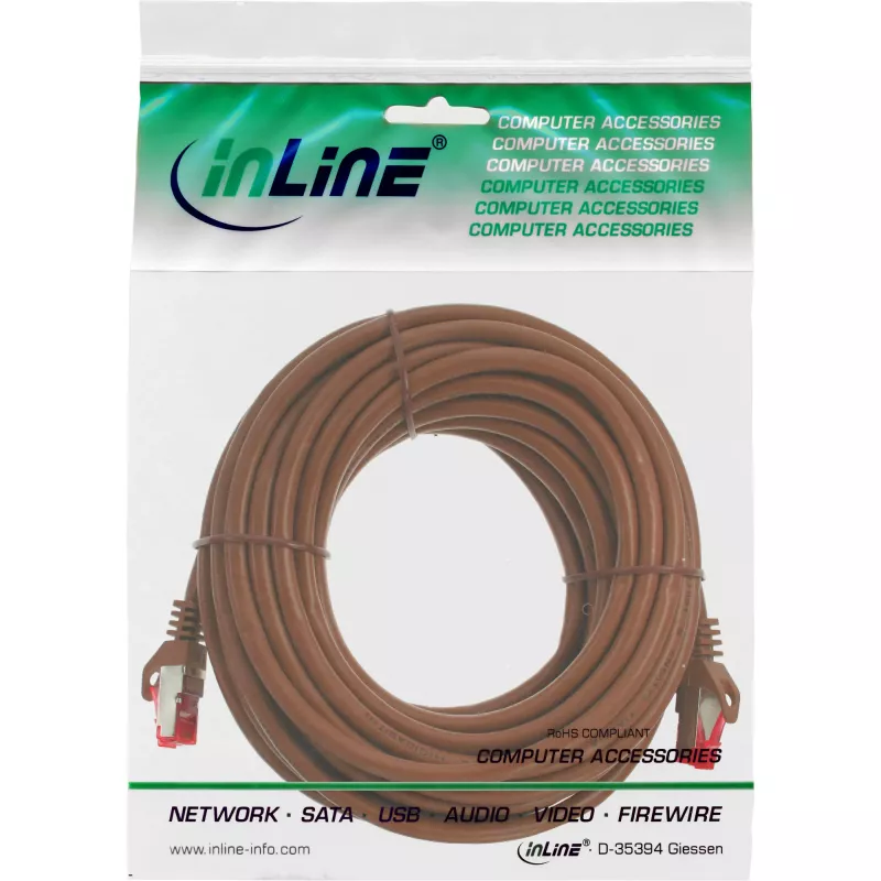 InLine Patchkabel S/FTP PiMF Cat.6 250MHz PVC Kupfer braun 20m