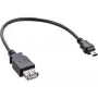 InLine USB 2.0-Kabel, Buchse A / Mini-5-Pin-Stecker, 0,2 m, 0,2 m, Mini-USB B, USB A, USB 2.0, Stecker/Buchse, Schwarz