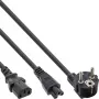 InLine Y-Stromkabel CEE 7/7 Stecker gewinkelt / 3-polig IEC C13 und C5 Stecker, 2 m