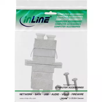 InLine Glasfaser-Adapter Metall Duplex LC/LC SM Keramikhülse mit Flansch