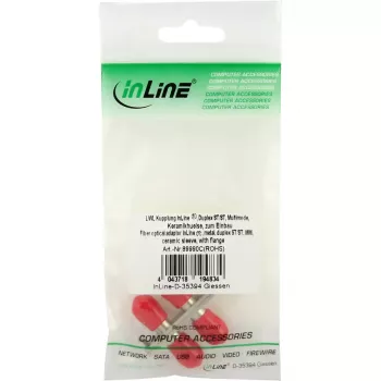 InLine Glasfaseradapter Metall Duplex ST/ST MM Keramikhülse mit Flansch