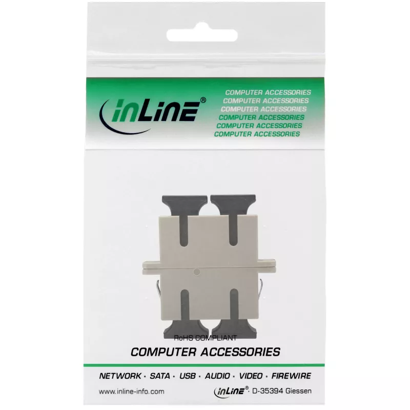 InLine Duplex LWL-Adapter SC/SC MM Keramikhülse mit Flansch InLine 89992A