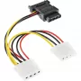 SATA-Stromkabel SATA-Buchse / 3x 4-Pin-Molex-Stecker 0,15 m InLine 29679