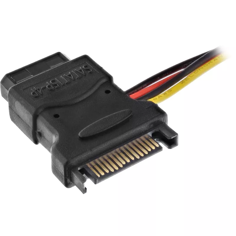 SATA-Stromkabel SATA-Buchse / 3x 4-Pin-Molex-Stecker 0,15 m InLine 29679