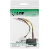 SATA-Stromkabel SATA-Buchse / 3x 4-Pin-Molex-Stecker 0,15 m InLine 29679