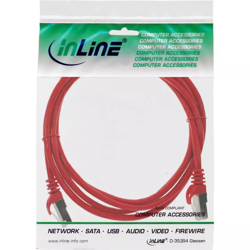 InLine Patchkabel F/UTP Cat.5e rot 0,5m