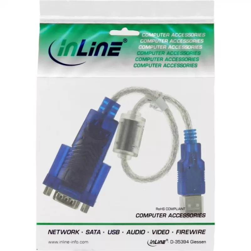 USB zu Sub-D 9-polig Seriell-Adapterkabel Premium InLine 33304D