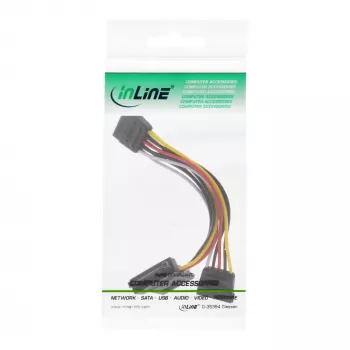InLine Internes SATA-Stromkabel SATA-Stecker/Buchse auf 2x SATA-Stecker 0,15 m