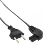 InLine Stromkabel, Eurostecker / Euro8-Stecker gewinkelt, schwarz, 2 m