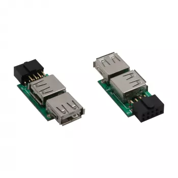 InLine USB 2.0 Adapter intern 2x USB A Buchse auf Mainboard-Header 33440I