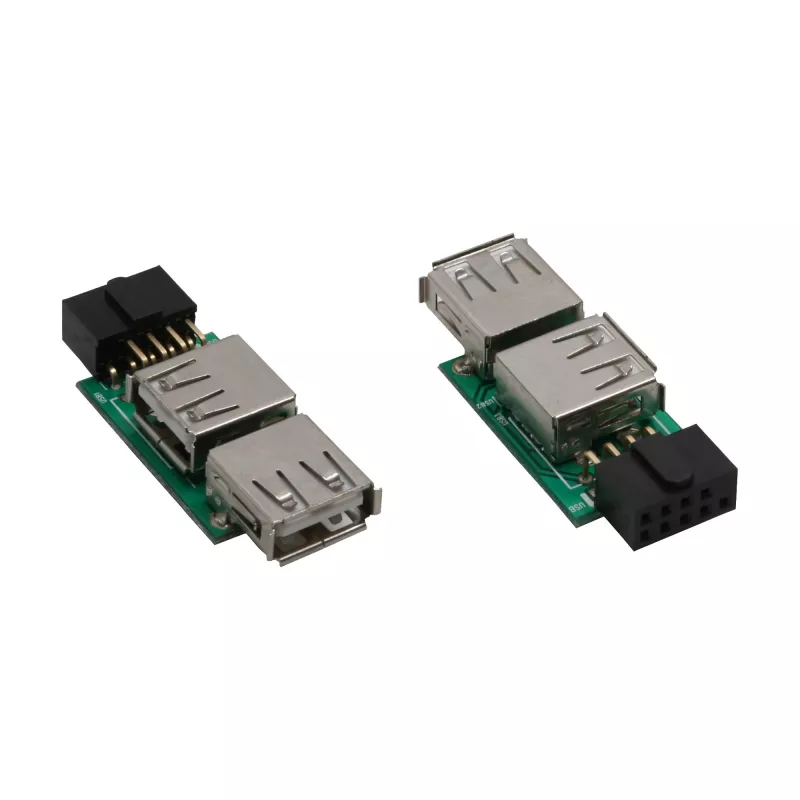 InLine USB 2.0 Adapter intern 2x USB A Buchse auf Mainboard-Header 33440I
