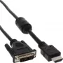 InLine HDMI-DVI Kabel 19 Pin Stecker / 18+1 Stecker + Ferritkern schwarz 3 m