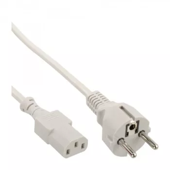 InLine Netzkabel, CEE 7/7 gerade / 3-polig IEC C13 Stecker, grau, 1,5m
