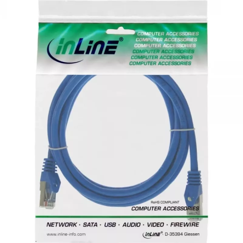 InLine Patchkabel SF/UTP Cat.5e blau 1,5 m