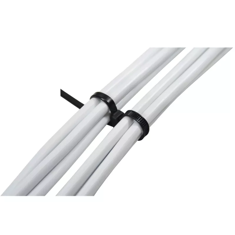 InLine montierbare Doppelkopf-Kabelbinder 300 mm x 4,8 mm, Nylon, schwarz, 100 Stück