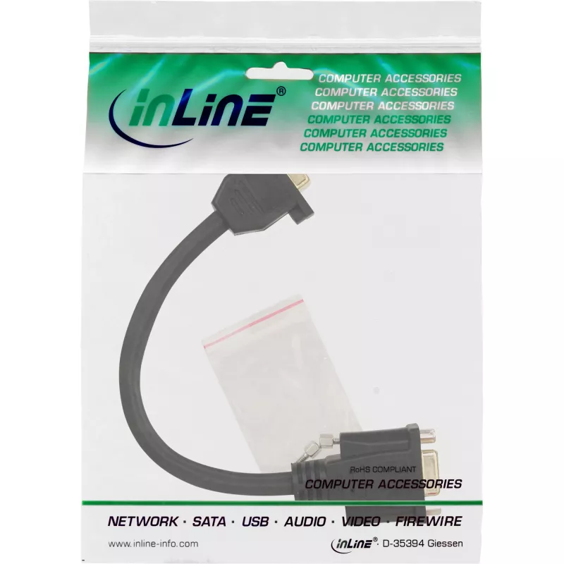 InLine VGA-Adapterkabel 15-Pin VGA Buchse/Buchse 0,2m
