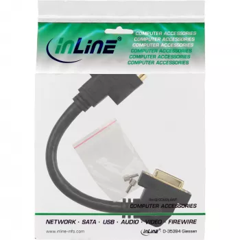 InLine DVI-I Adapterkabel 24+5 DVI-Buchse / Buchse mit Flansch 0,2 m